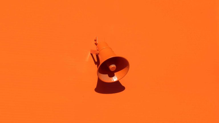 Orange loud speaker